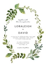 Green Wreath - Wedding Invitation